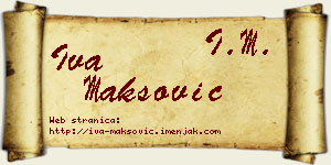 Iva Maksović vizit kartica